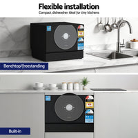 Devanti 6-Place Setting Benchtop Dishwasher 50cm Black