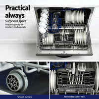 Devanti 6-Place Setting Benchtop Dishwasher 50cm Black