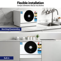 Devanti 6-Place Setting Benchtop Dishwasher 50cm White