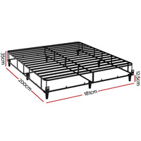 Bed Frame King Size Metal Grey MASON