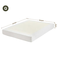 Artiss Compression Bed Frame Queen Size No Assembly Vacuum High Density Sponge Boucle Cream White