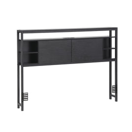 Artiss Bed Headboard Queen Storage Bedhead Charging Station Black