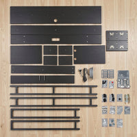 Artiss Bed Headboard Queen Storage Bedhead Charging Station Black