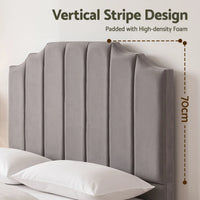 Artiss Bed Head Headboard Double Velvet 138CM - Grey