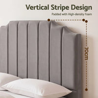 Artiss Bed Head Headboard Queen Velvet 153CM - Grey