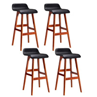 4x Bar Stools Wooden Stool Black