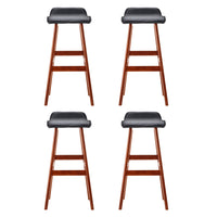 4x Bar Stools Wooden Stool Black