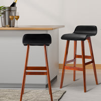 4x Bar Stools Wooden Stool Black