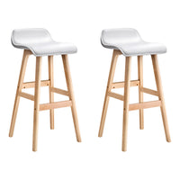 2x Bar Stools Wooden Stool White