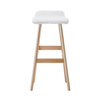 2x Bar Stools Wooden Stool White