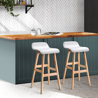 2x Bar Stools Wooden Stool White