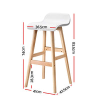 Artiss 2x Bar Stools Wooden Stool White