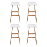 4x Bar Stools Wooden Stool White