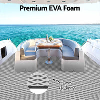 Seamanship EVA Foam Boat Flooring Deck Mat 240x90cm 6mm Diamond Light Grey