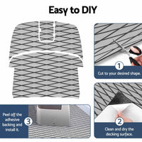 Seamanship EVA Foam Boat Flooring Deck Mat 240x90cm 6mm Diamond Light Grey