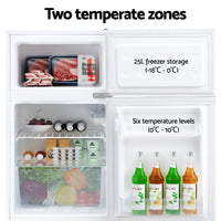 Devanti 85L Bar Fridge Mini Freezer Refrigerator White