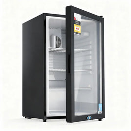 Devanti 105L Bar Fridge Glass Door Mini Fridge Countertop Cooler Black
