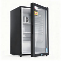 Devanti 105L Bar Fridge Glass Door Mini Fridge Countertop Cooler Black