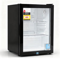 Devanti 56L Bar Fridge Glass Door Mini Fridge Countertop Cooler Black