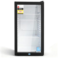 Devanti 78L Bar Fridge Glass Door Mini Fridge Countertop Cooler Black