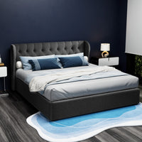 Bed Frame King Size Gas Lift Charcoal ISSA