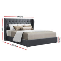 Bed Frame King Size Gas Lift Charcoal ISSA