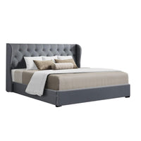 Bed Frame King Size Gas Lift Grey ISSA