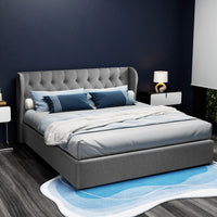 Bed Frame King Size Gas Lift Grey ISSA