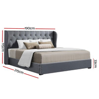 Bed Frame King Size Gas Lift Grey ISSA