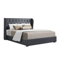 Bed Frame Queen Size Gas Lift Charcoal ISSA