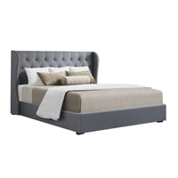 Bed Frame Queen Size Gas Lift Grey ISSA