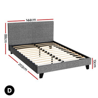 Bed Frame Double Size Grey NEO