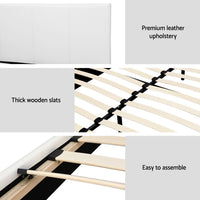 Artiss Bed Frame Double Size White NEO
