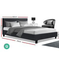 Bed Frame Queen Size Charcoal NEO