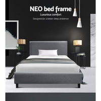 Bed Frame Single Size Grey NEO