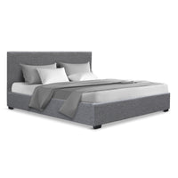 Bed Frame Double Size Gas Lift Grey NINO