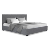 Bed Frame Queen Size Gas Lift Grey NINO