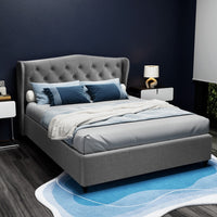 Bed Frame Double Size Grey PIER