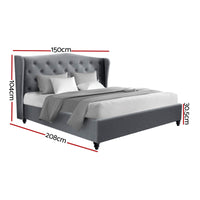 Bed Frame Double Size Grey PIER