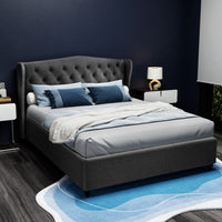 Bed Frame Queen Size Charcoal PIER