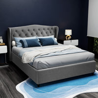 Bed Frame Queen Size Grey PIER