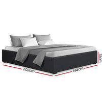 Bed Frame Double Size Gas Lift Base Charcoal TOKI