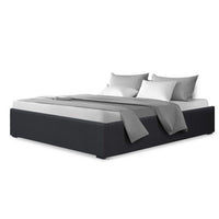 Bed Frame Double Size Gas Lift Base Charcoal TOKI