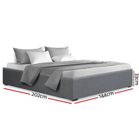 Bed Frame Double Size Gas Lift Base Grey TOKI