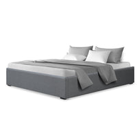 Bed Frame Double Size Gas Lift Base Grey TOKI