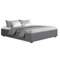 Bed Frame King Size Gas Lift Base Grey TOKI