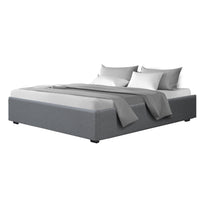 Bed Frame King Size Gas Lift Base Grey TOKI