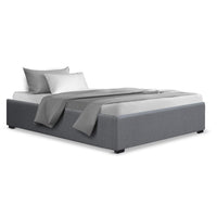 Bed Frame King Single Size Gas Lift Base Grey TOKI