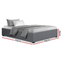 Bed Frame King Single Size Gas Lift Base Grey TOKI