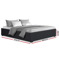 Bed Frame Queen Size Gas Lift Base Charcoal TOKI